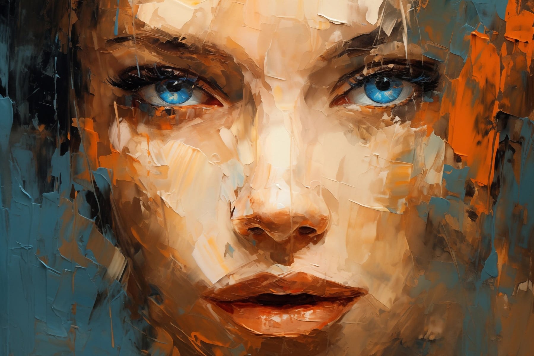 Painting of a woman's face Painting of a woman's face