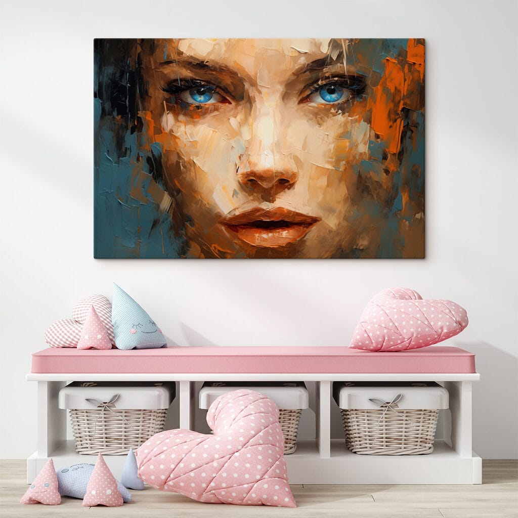 Painting of a woman's face Painting of a woman's face