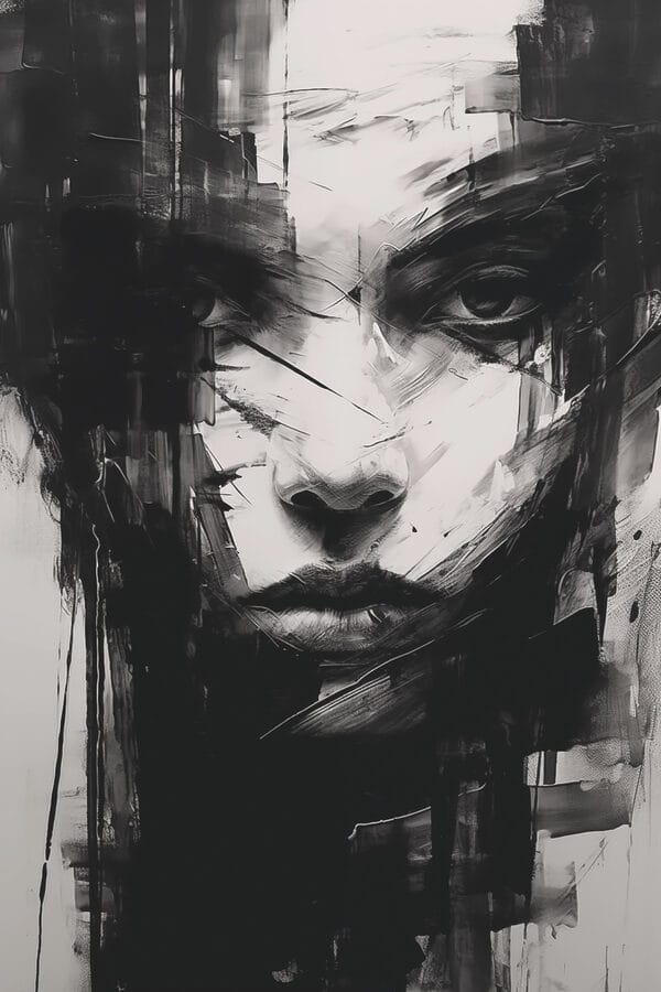 Painting of a woman's face