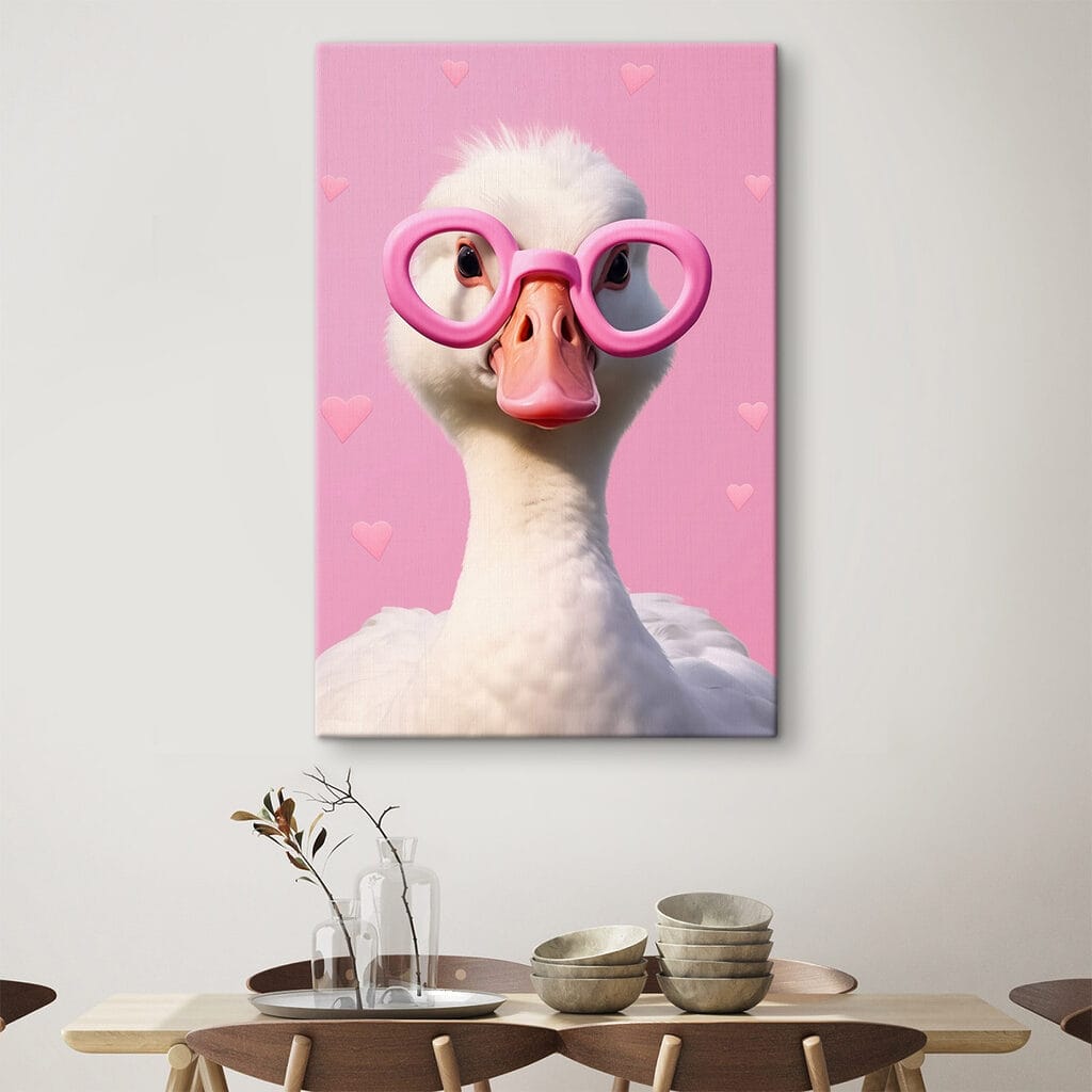 Duck wearing pink glasses Duck wearing pink glasses