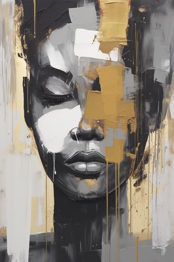 Painting of a woman's face Painting of a woman's face
