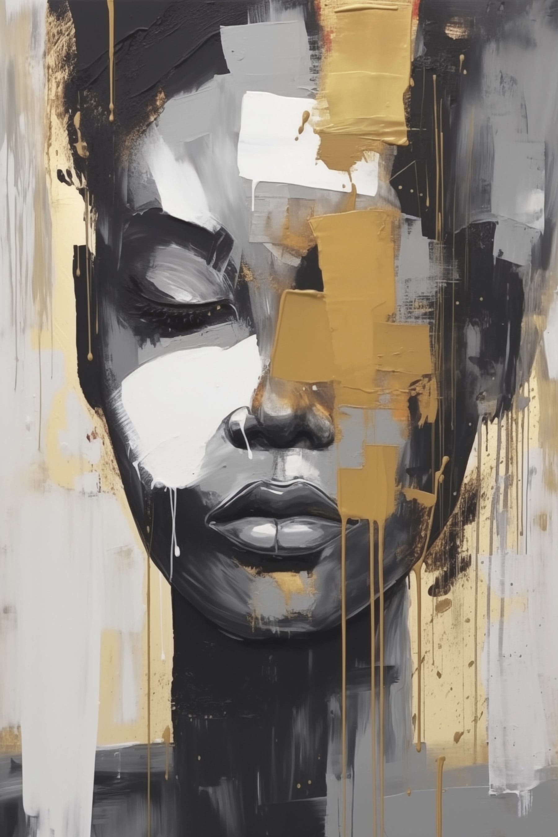 Painting of a woman's face Painting of a woman's face
