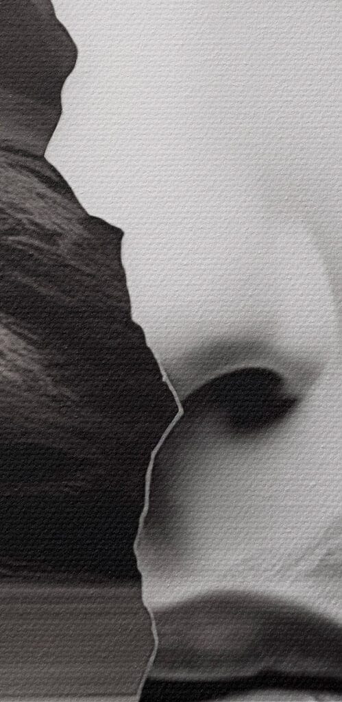Woman's face and half of a face Woman's face and half of a face