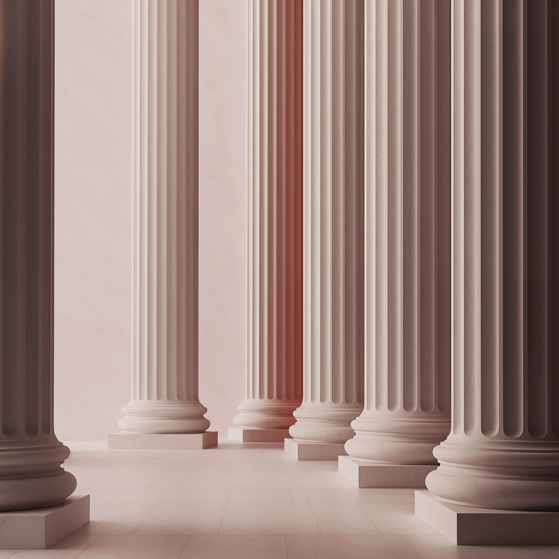 Row of white pillars Row of white pillars