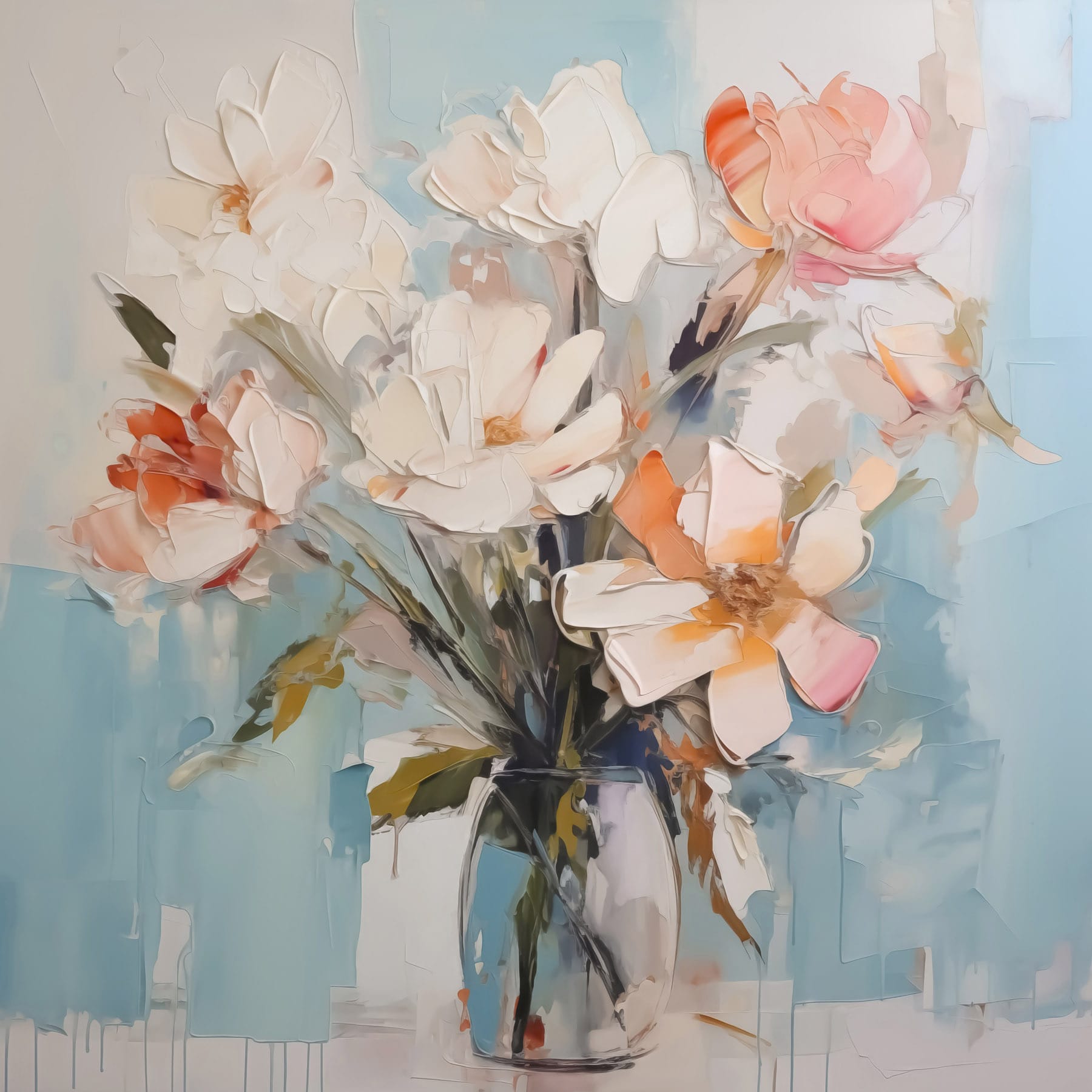 Painting of flowers in a vase