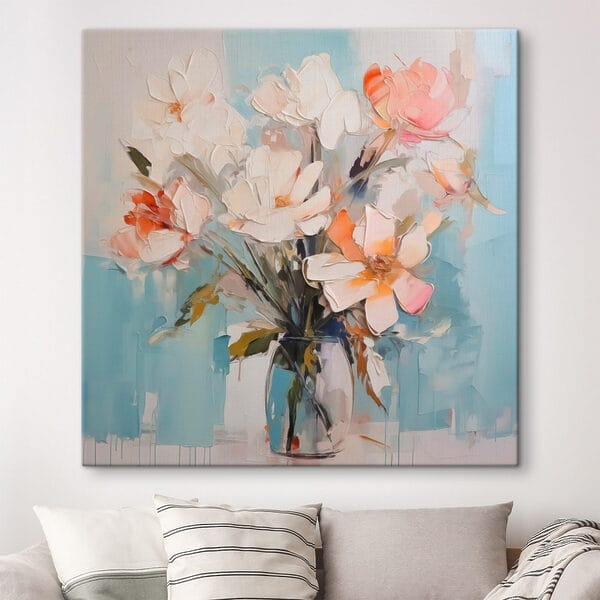 Painting of flowers in a vase