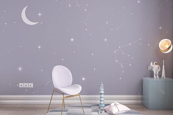 Luna y estrellas en el cielo Luna y estrellas en el cielo