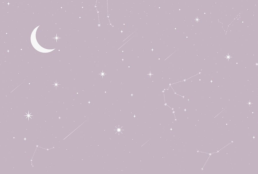 Luna y estrellas en el cielo