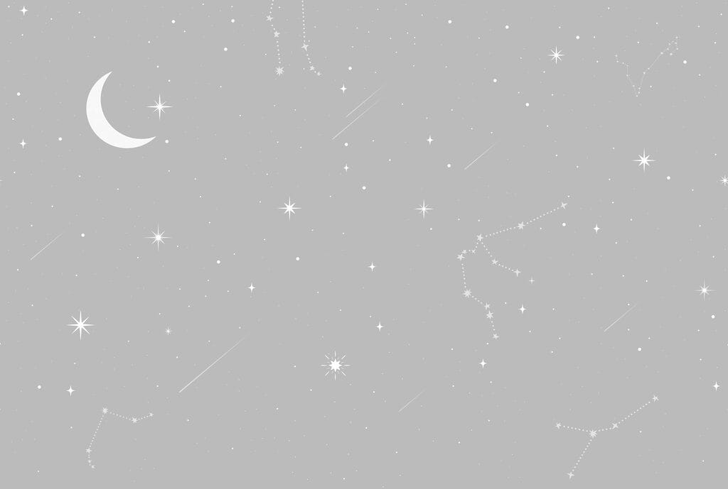 Cielo gris con estrellas y luna Cielo gris con estrellas y luna
