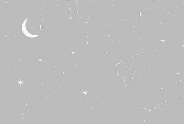 Cielo gris con estrellas y luna Cielo gris con estrellas y luna