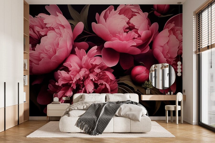 Elegantes pétalos rosas en armonía.