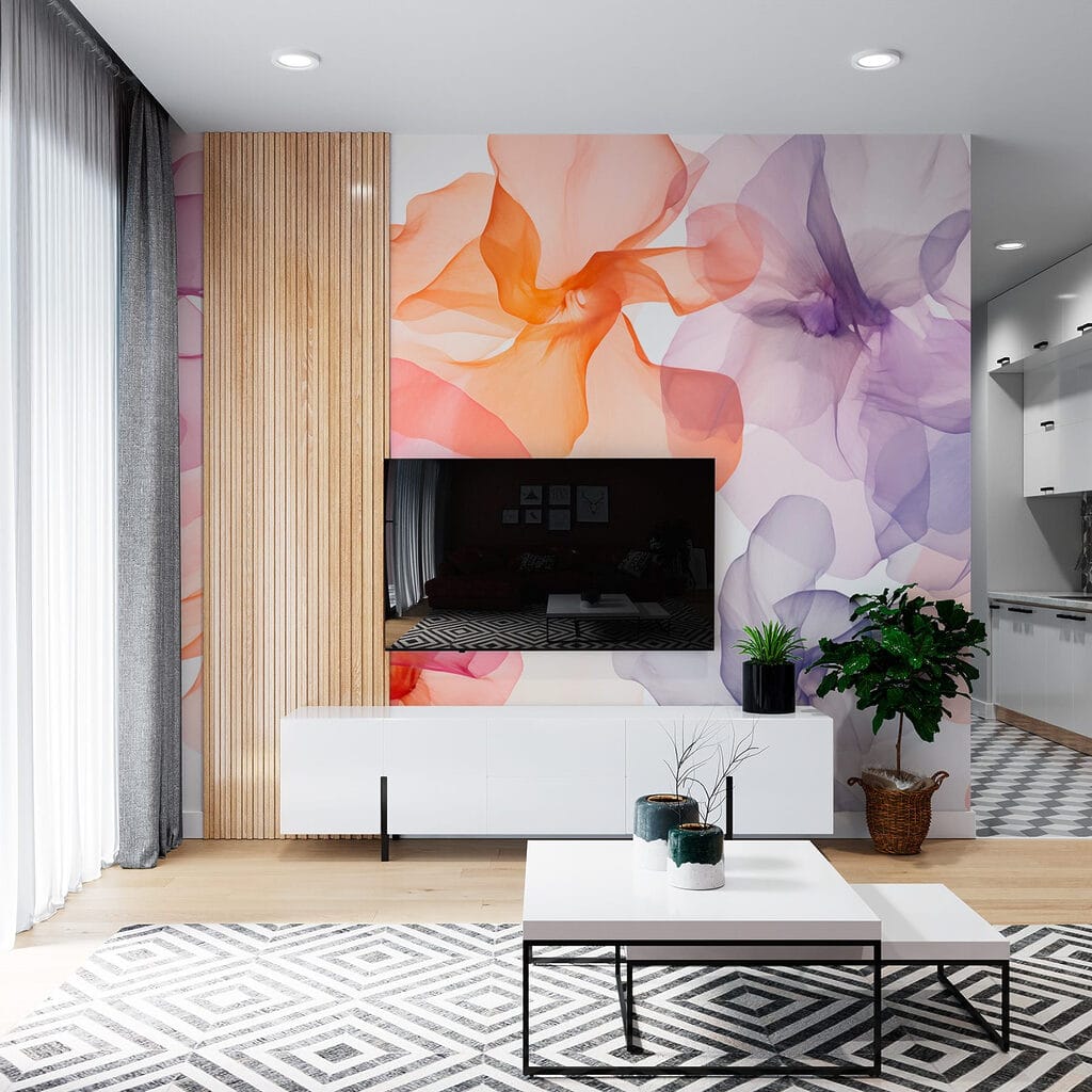 Group of flowers in different colors