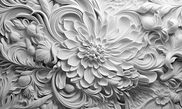 Flor blanca con hojas Flor blanca con hojas