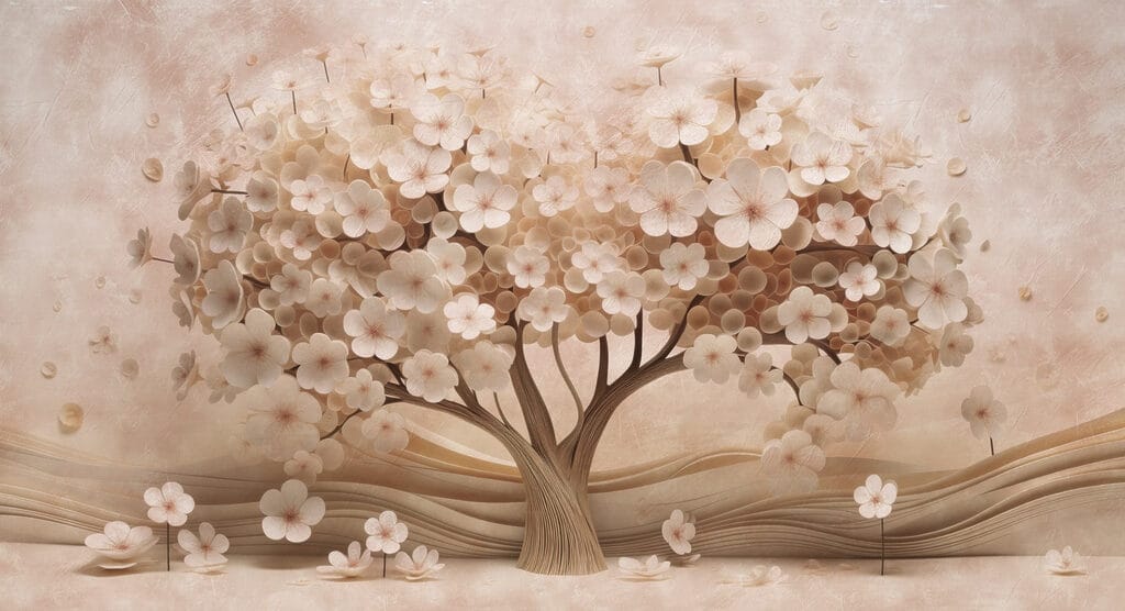 Árbol de flores de papel Árbol de flores de papel