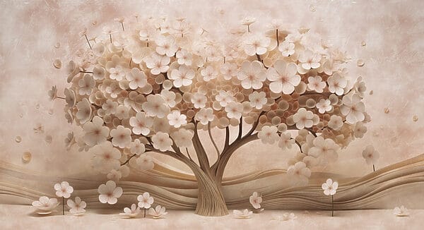 Árbol de flores de papel Árbol de flores de papel