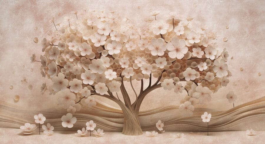 Árbol de flores de papel