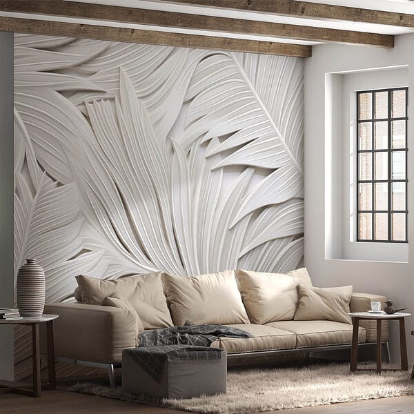 White paper cut out of leaves