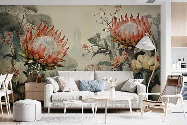 Pintura de flores y plantas Fotomurales Pintura de flores y plantas