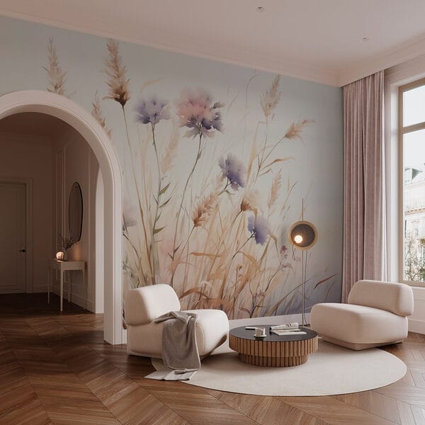 Pintura de flores y hierba Pintura de flores y hierba
