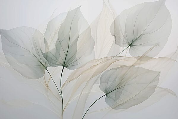Hojas transparentes sobre fondo blanco Hojas transparentes sobre fondo blanco