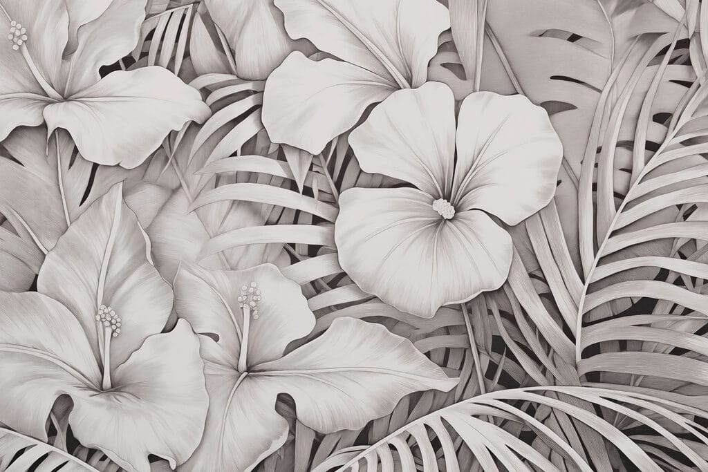 Motivos florales en tonos monocromos Motivos florales en tonos monocromos