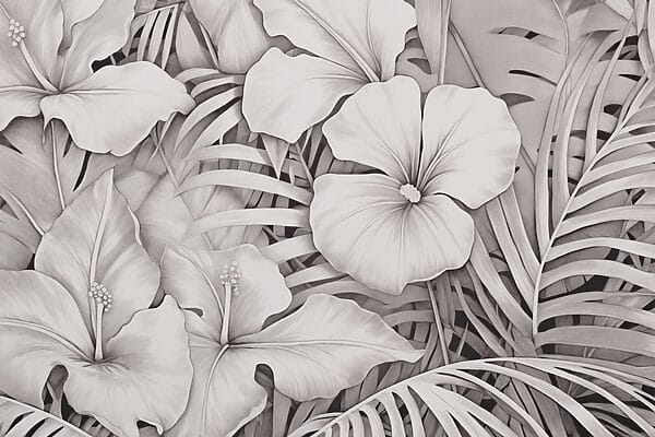 Motivos florales en tonos monocromos Motivos florales en tonos monocromos