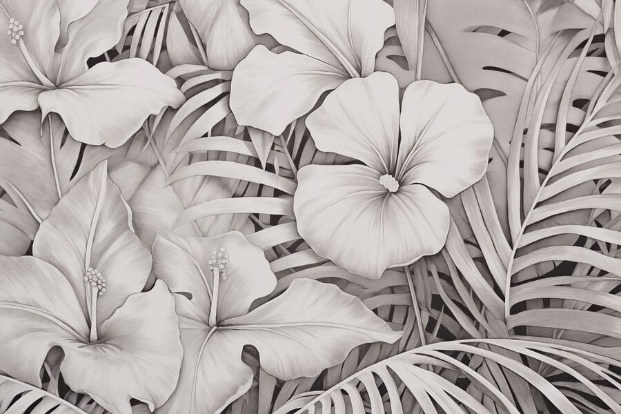 Motivos florales en tonos monocromos Motivos florales en tonos monocromos