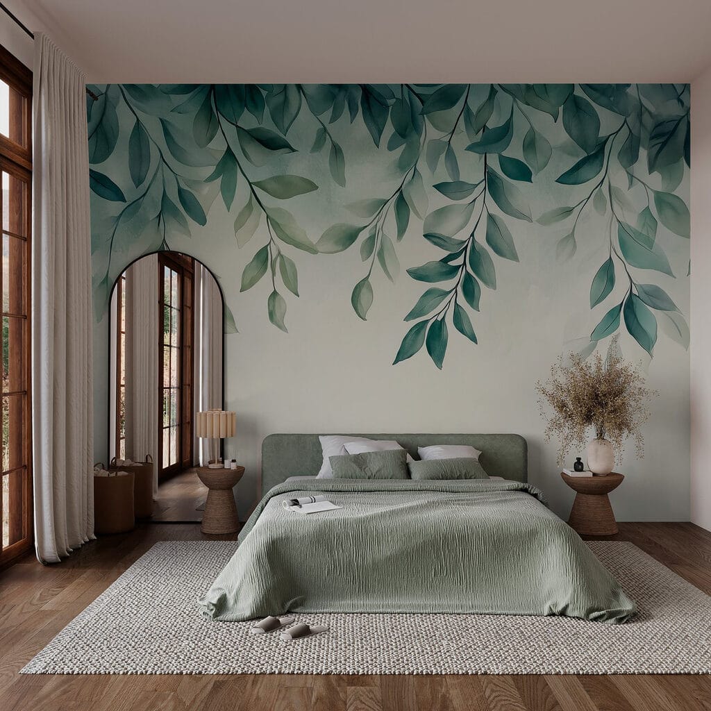 Gentle leaves drifting in soft hues