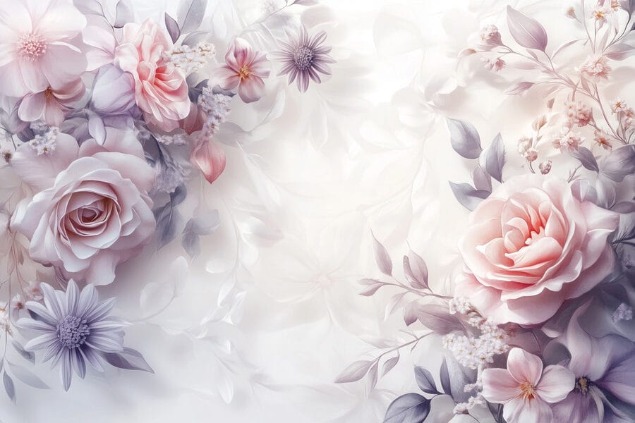 Flores delicadas en tonos suaves