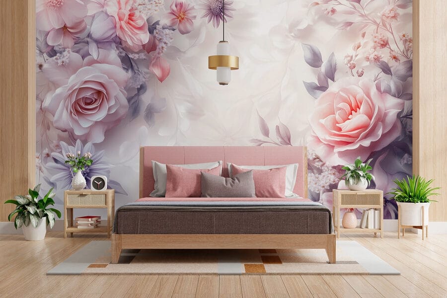 Flores delicadas en tonos suaves