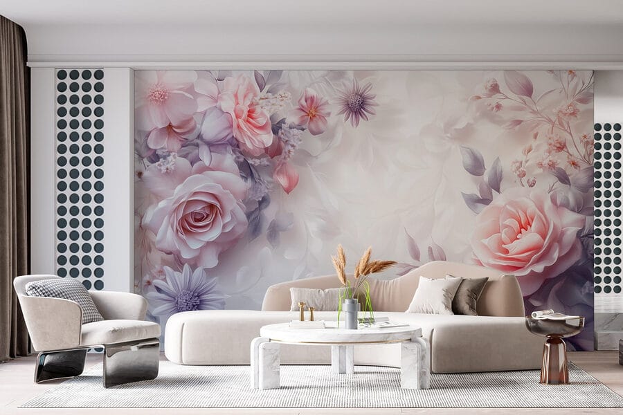 Flores delicadas en tonos suaves