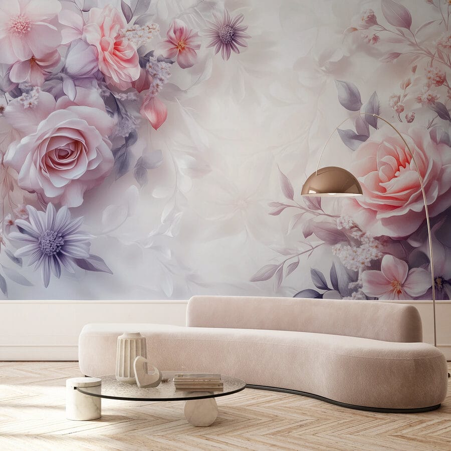 Flores delicadas en tonos suaves
