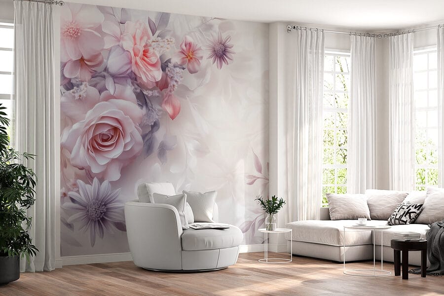 Flores delicadas en tonos suaves
