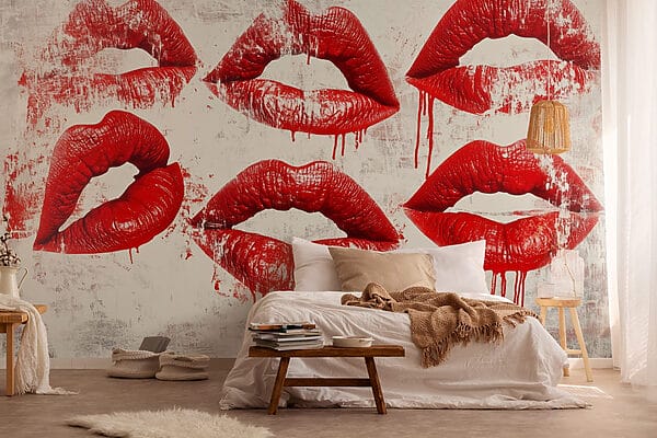 Fotomurales Fotomurales Grupo de labios rojos con goteo de sangre (SKU: w03108)