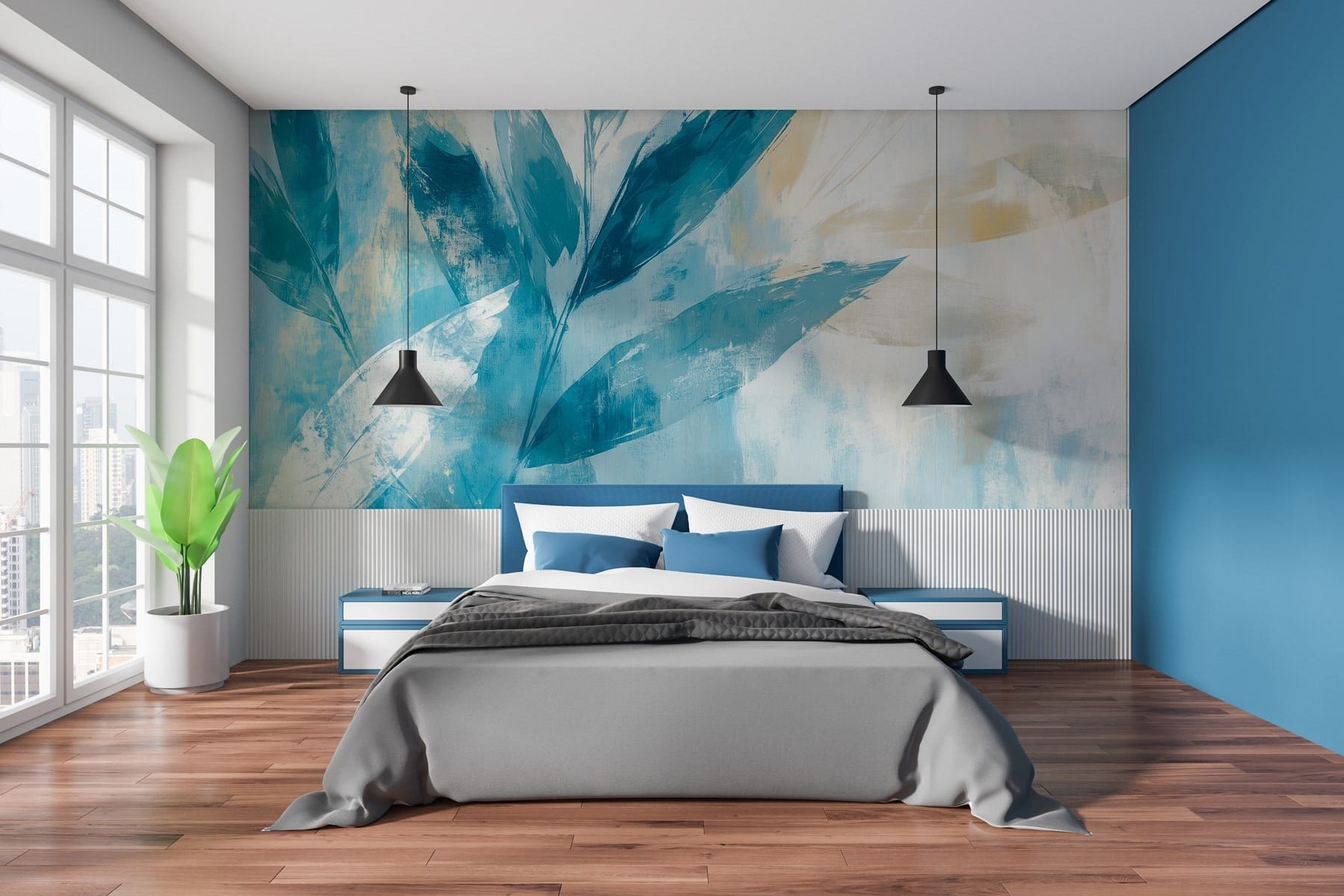 Painting of leaves on a white background Painting of leaves on a white background