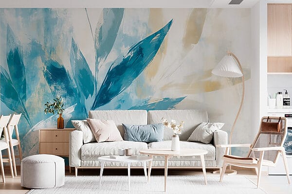 Painting of leaves on a white background Painting of leaves on a white background