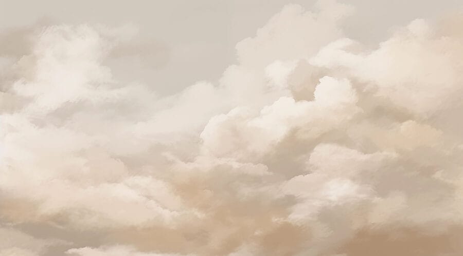 Cielo nublado con una persona al fondo Cielo nublado con una persona al fondo
