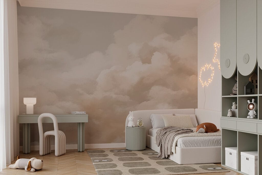 Cloudy sky with a person in the background