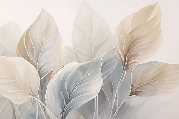 Delicate leaves in soft hues