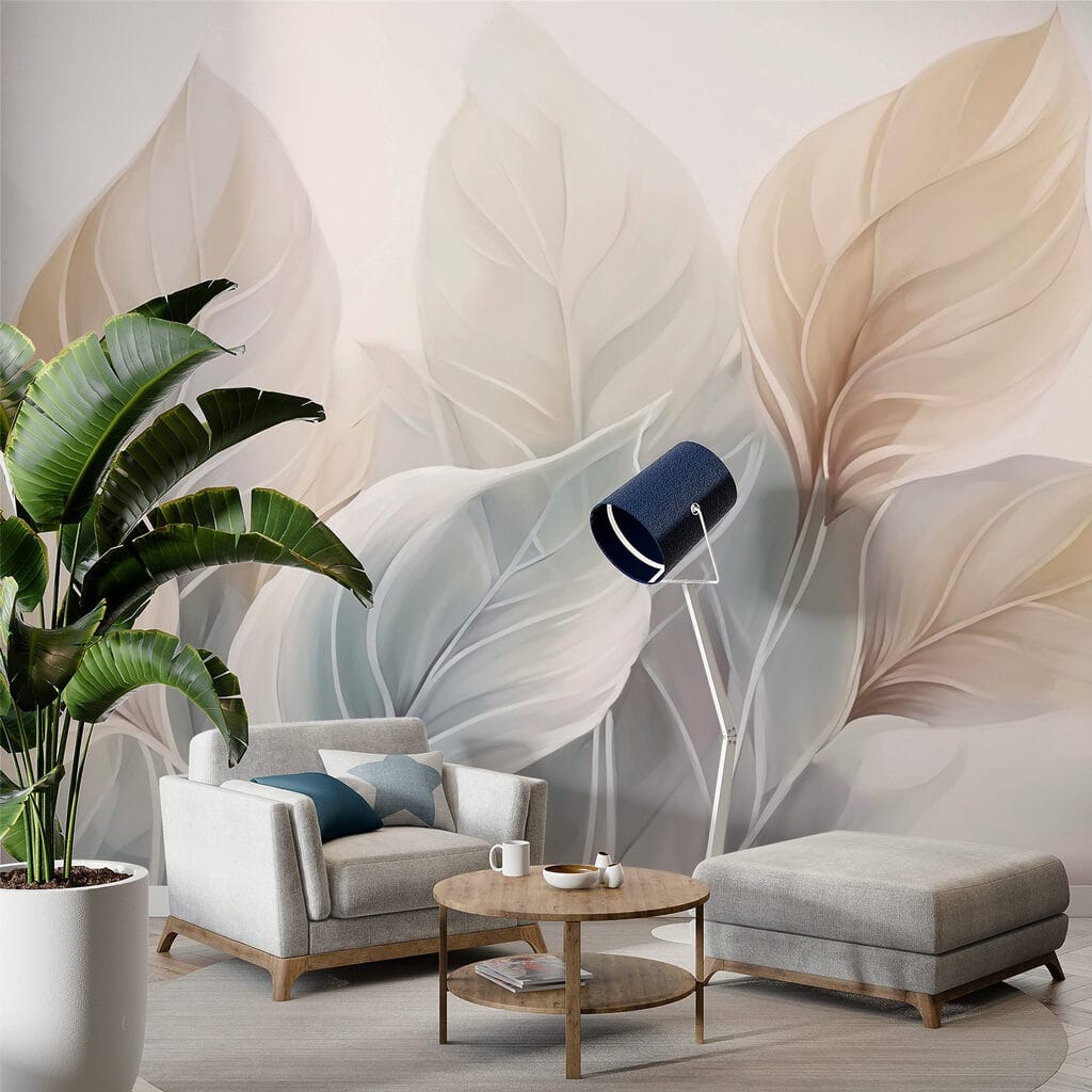 Delicate leaves in soft hues