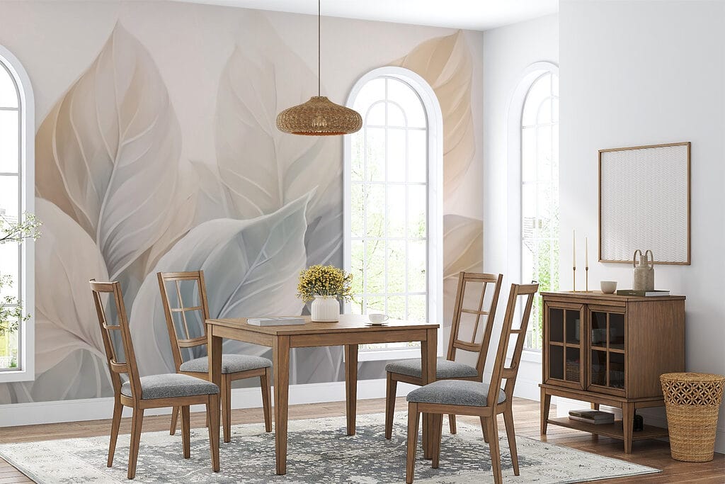 Delicate leaves in soft hues