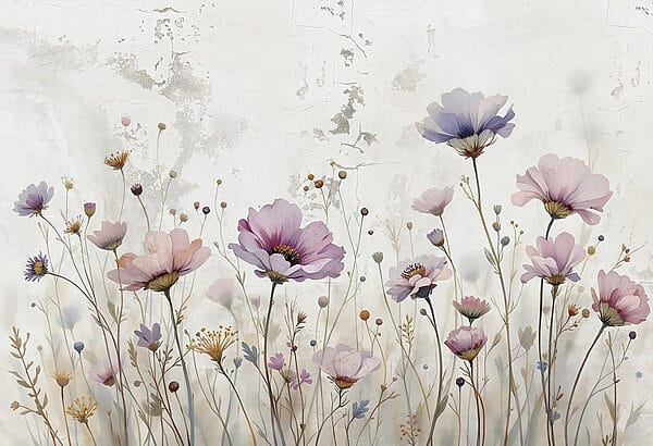 Pintura de flores en una pared Pintura de flores en una pared