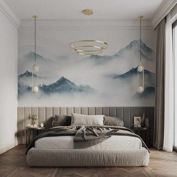 Foggy mountain range