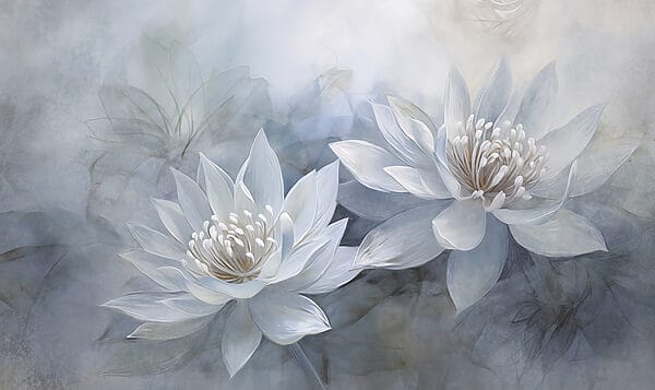 Pintura de flores blancas Pintura de flores blancas