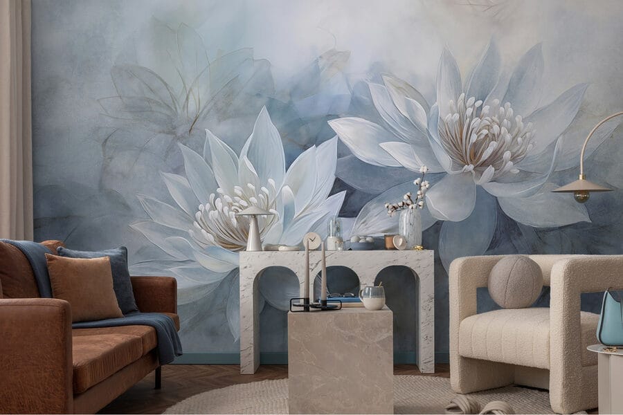 Pintura de flores blancas
