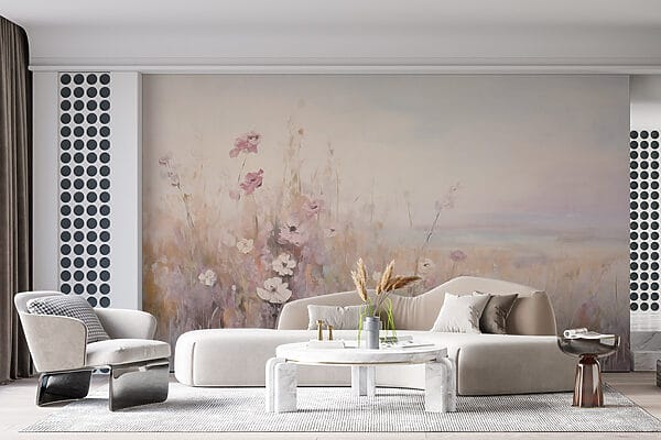 Pintura de flores en un campo Pintura de flores en un campo