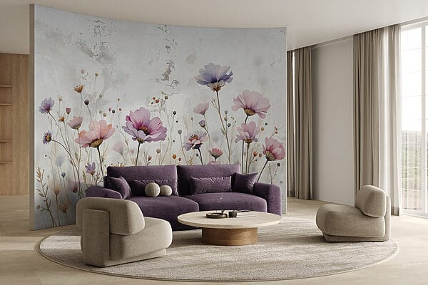 Pintura de flores en una pared Pintura de flores en una pared