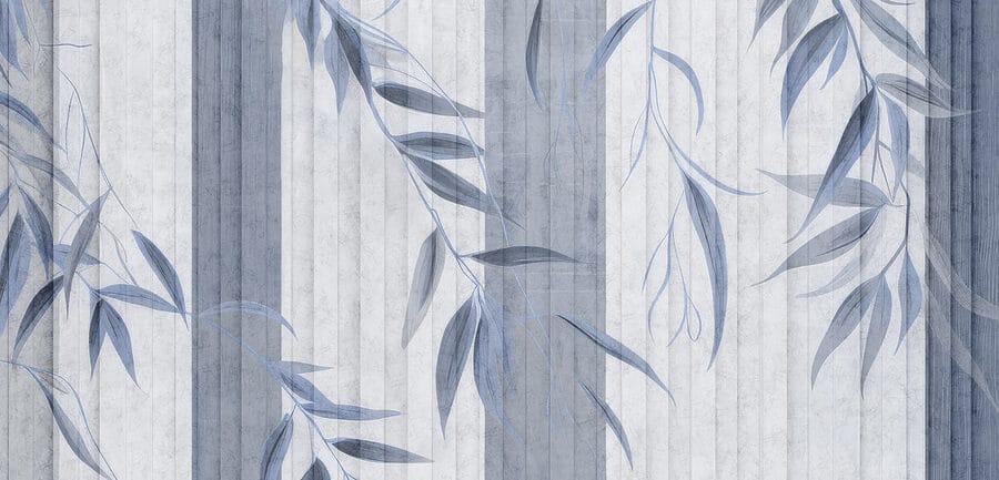 Hojas serenas sobre texturas suaves