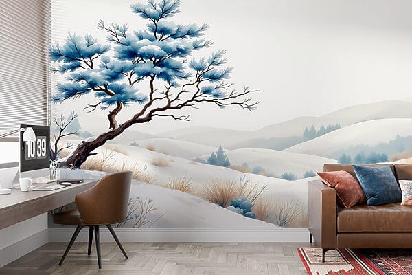 Tree in a snowy landscape