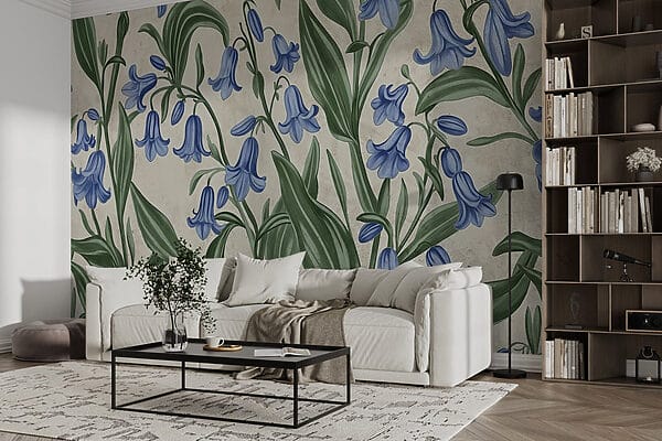 Fotomurales Fotomurales Azul sereno florece en tonos suaves (SKU: w03198)